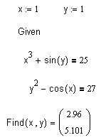 ������� ������� ���������� ��������� � MathCAD